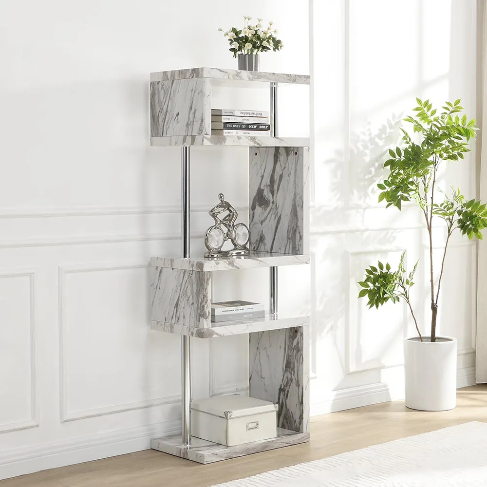 Miami Slim Shelving Unit - Filo Marble Effect