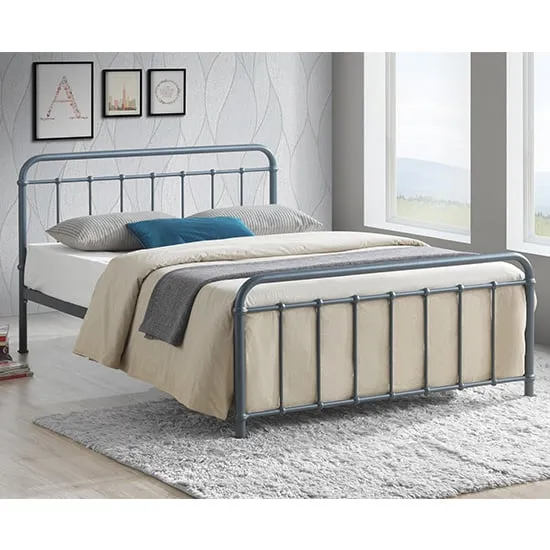 Miami Small Double Bed Frame - Grey, Metal
