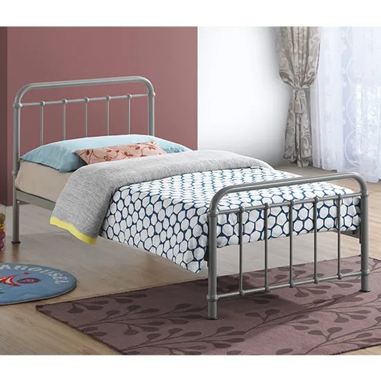 Miami Victorian Single Bed Frame - Pebble, Metal product