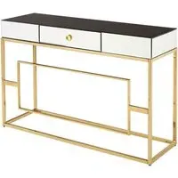 Miasma Mirrored Console Table with Drawer - Black, Gold