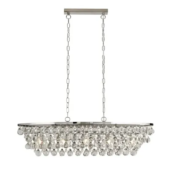 Michelle 5-Light Oval Pendant Light - Chrome, Glass