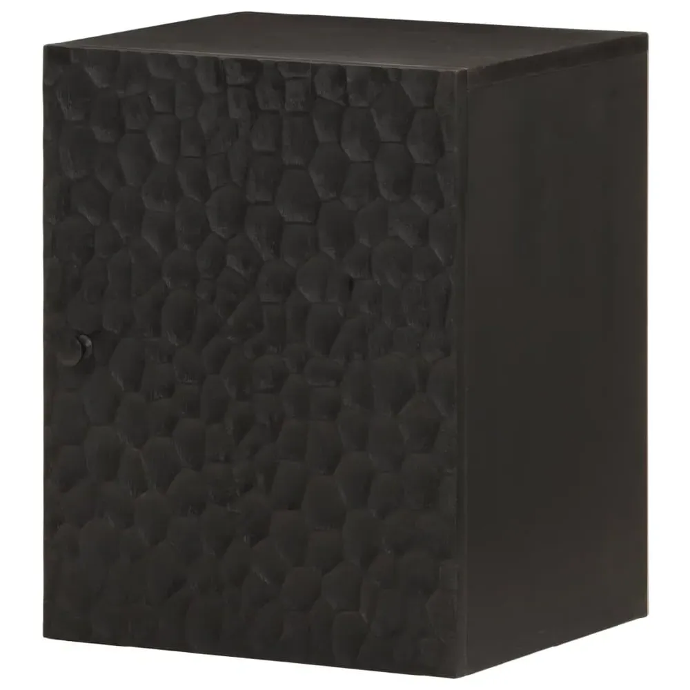 Midland Wall Bathroom Cabinet with 1 Door - Black, Mango Wood image