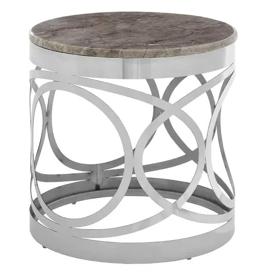Midtown Round Side Table - Marble, Steel image