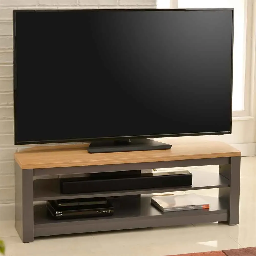 Midvale TV Stand with 2 Shelves - Grey, Wood product