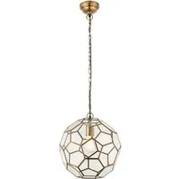 Miele Wall Hung 1 Pendant Light - Antique Brass, Glass alternate view