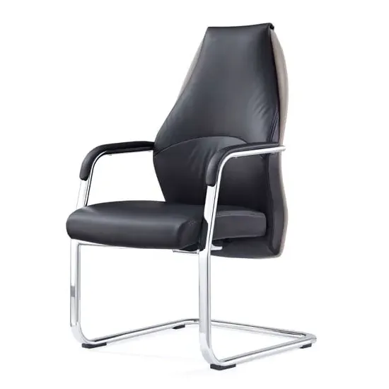 Mien Cantilever Visitor Chair - Black & Mink, Bonded Leather product