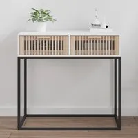 Mila Console Table with 2 Drawers - White, Engineered Wood alternate view