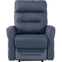 Mila Electric Recliner Armchair with USB - Blue, Leather