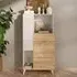 Milan 2 Door Highboard - White, Oak