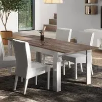 Milan Extendable Dining Table - White, Oak