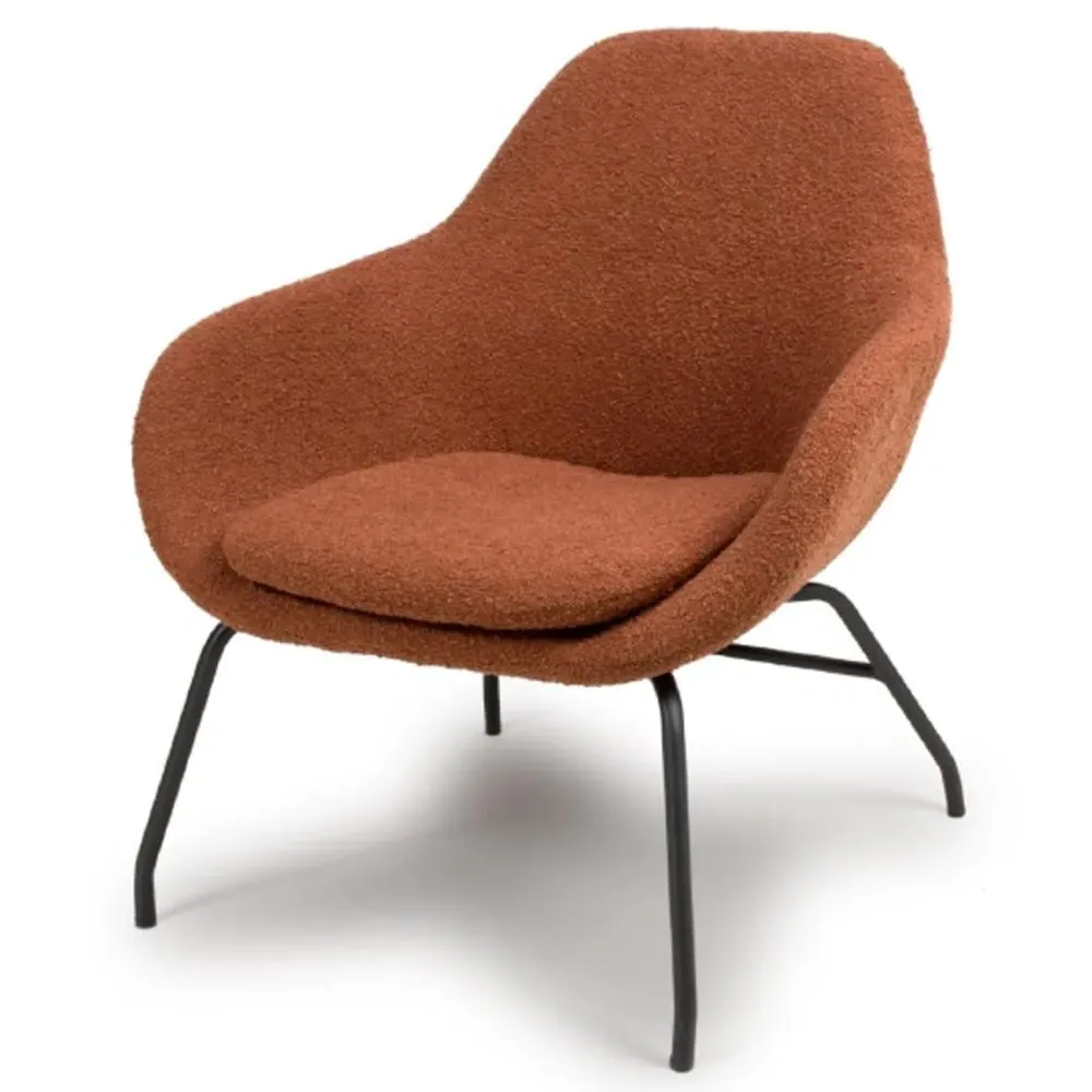 Milan Fabric Accent Chair - Rust