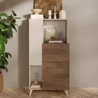 Milan Highboard with Storage - Cashmere, Oak