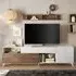 Milan Large High Gloss TV Stand - White, Mercure Oak