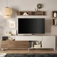 Milan Large TV Stand - Cashmere, Oak