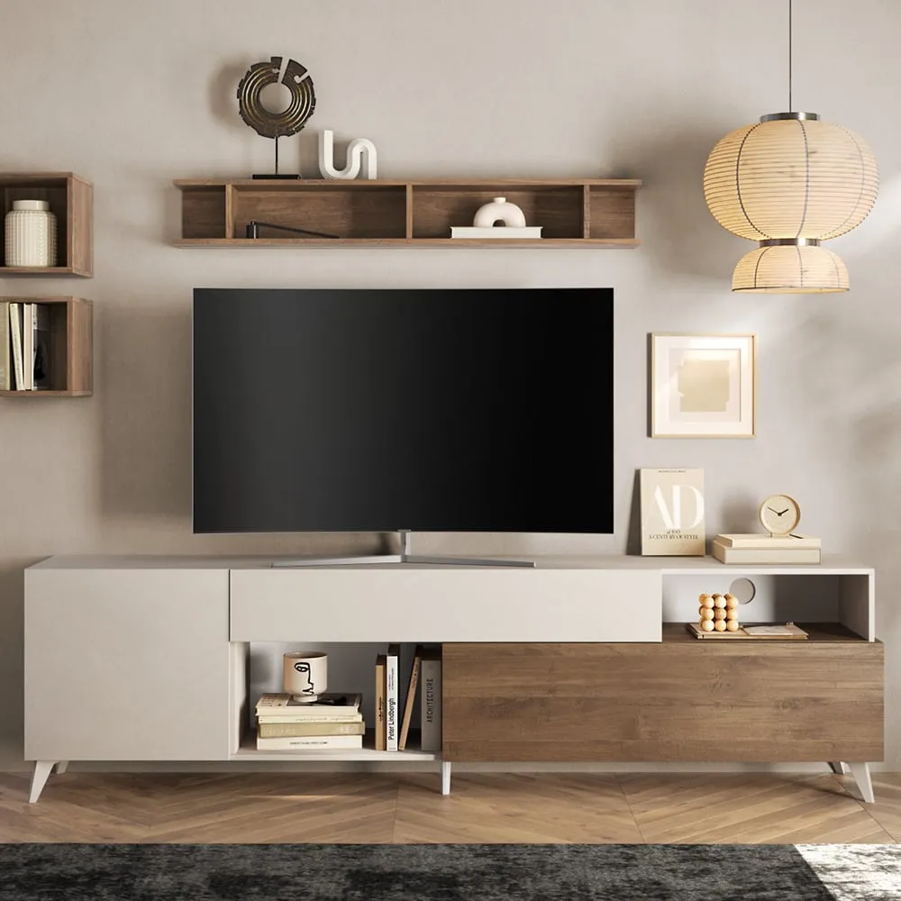 Milan Large TV Stand - Cashmere, Oak