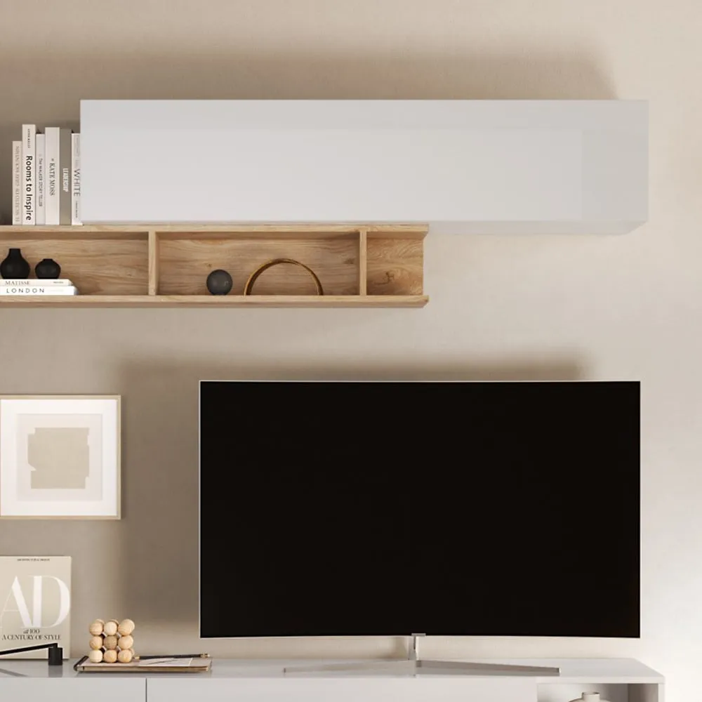 Milan Lift Up Flap Wall Shelf - White image