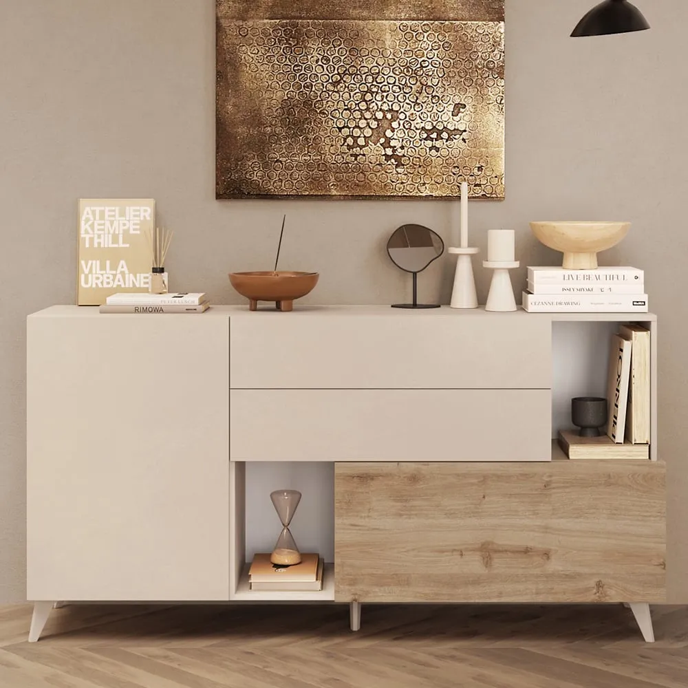 Milan Small TV Sideboard - Cashmere, Oak image