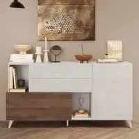 Milan Small TV Sideboard - White, Oak