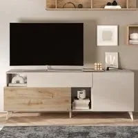 Milan Small TV Stand - Cashmere, Oak
