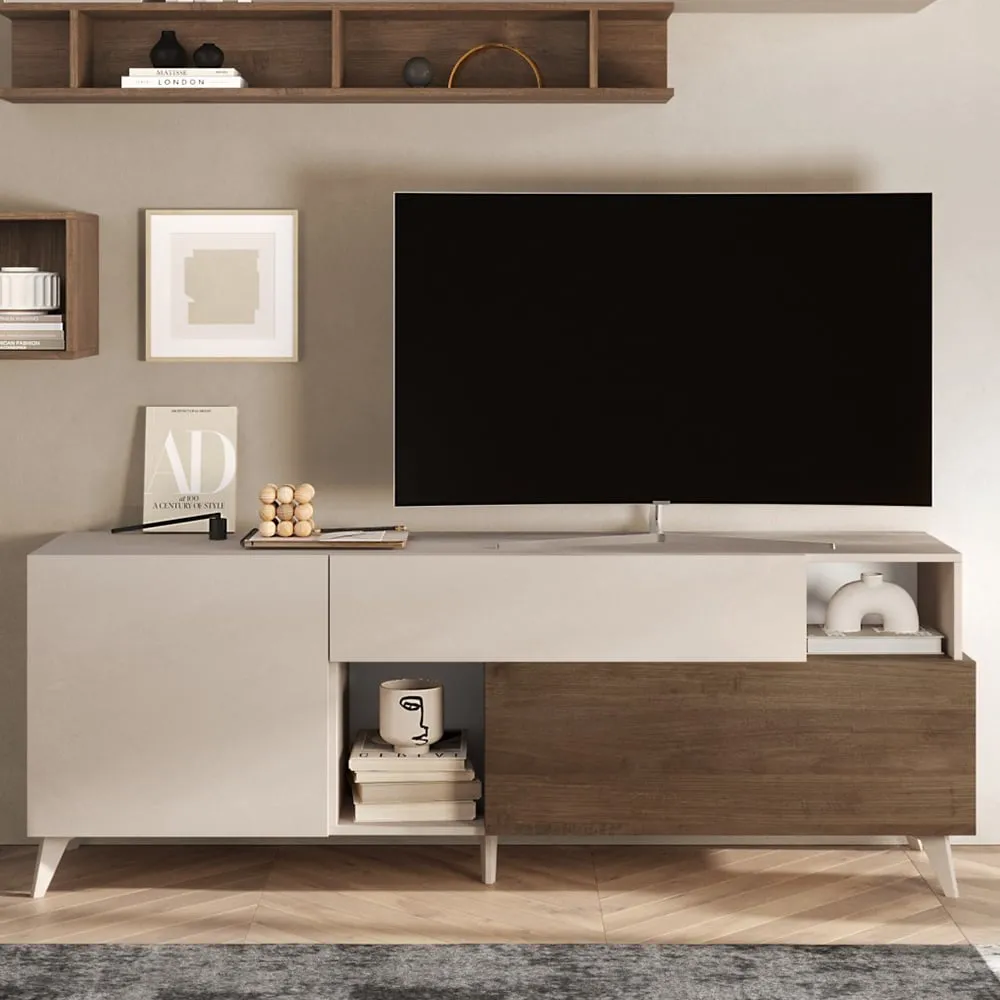 Milan Small TV Stand - Cashmere, Oak