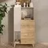 Milan Wooden Highboard - Cashmere, Cadiz Oak