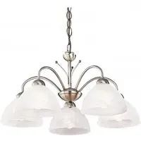 Milanese 5-Arm Ceiling Light - Antique Brass, Alabaster Glass