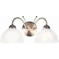 Milanese Double Wall Light - Antique Brass, Alabaster Glass