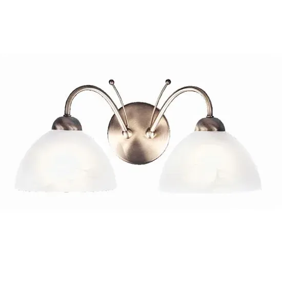 Milanese Double Wall Light - Antique Brass, Alabaster Glass
