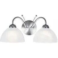Milanese Double Wall Light - Silver, Alabaster Glass