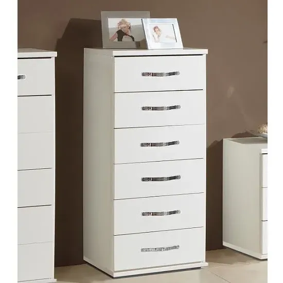 Milden Tall Chest of Drawers - White image