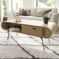 Milford Coffee Table with 2 Drawers - Oak