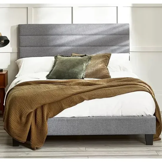 Milford King Size Bed Frame - Grey, Linen