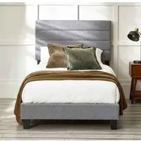 Milford Single Bed Frame - Grey, Linen alternate view
