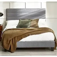 Milford Single Bed Frame - Grey, Linen