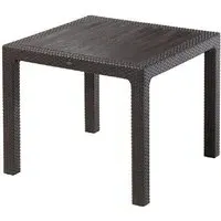 Mili Square Dining Table with Parasol Hole - Brown, Polypropylene