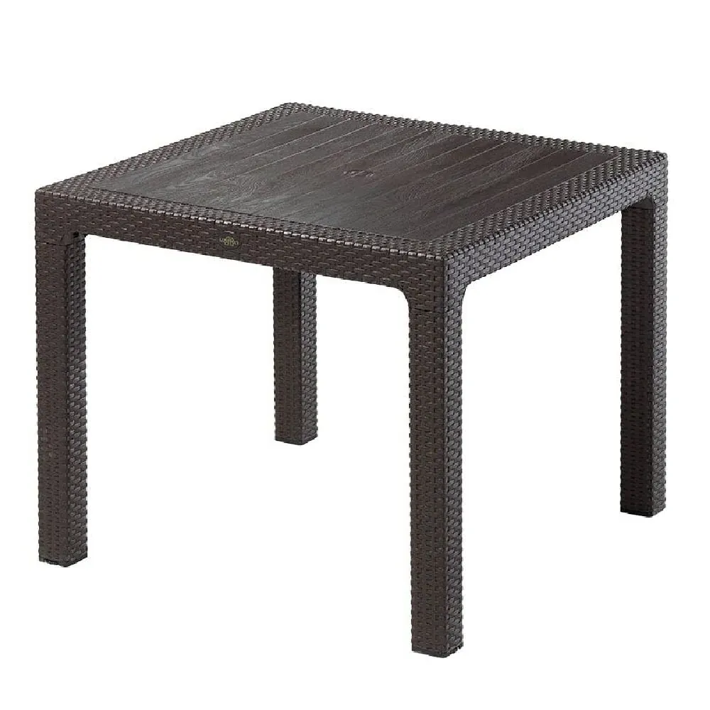 Mili Square Dining Table with Parasol Hole - Brown, Polypropylene image