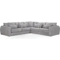 Millburn Corner Sofa - Grey, Velvet