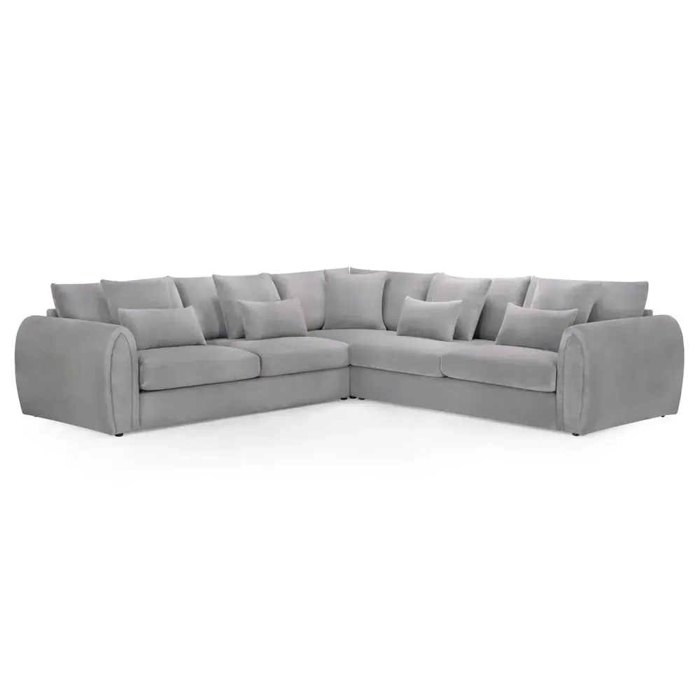 Millburn Corner Sofa - Grey, Velvet