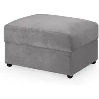 Millburn Foot Stool - Grey, Velvet