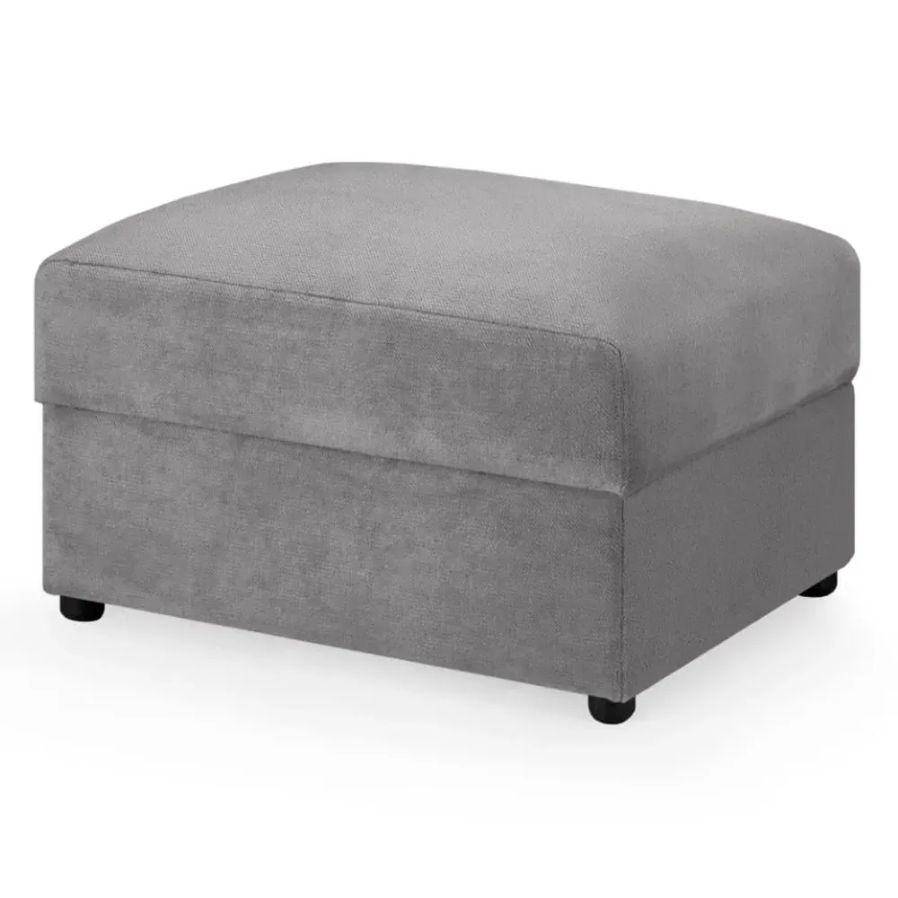 Millburn Foot Stool - Grey, Velvet image
