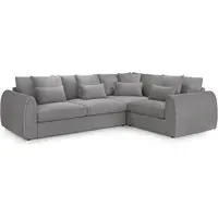 Millburn Left Hand Corner Sofa - Grey, Velvet