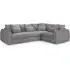 Millburn Left Hand Corner Sofa - Grey, Velvet