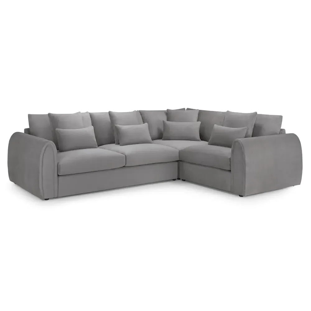 Millburn Left Hand Corner Sofa - Grey, Velvet image