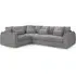 Millburn Right Hand Corner Sofa - Grey, Velvet