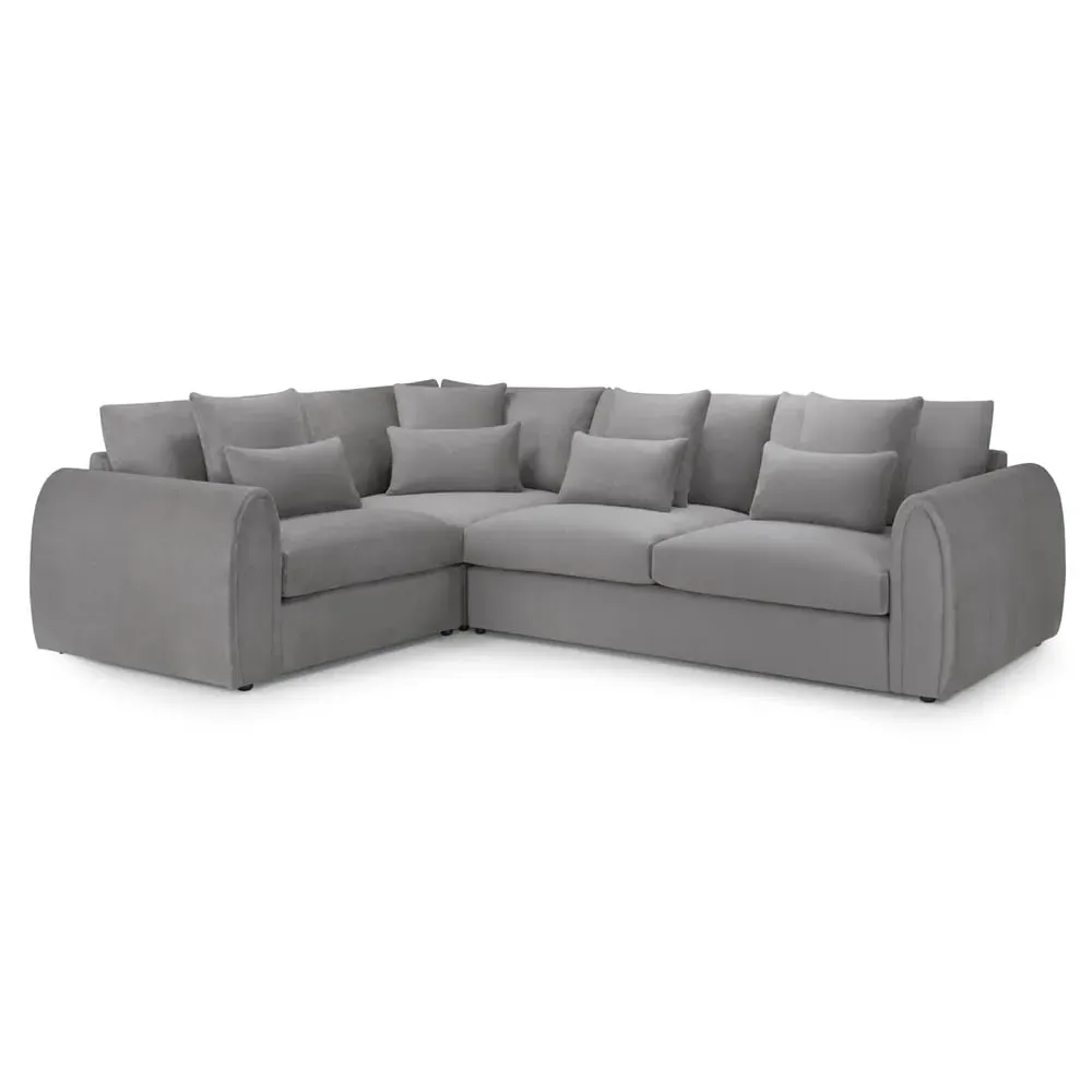Millburn Right Hand Corner Sofa - Grey, Velvet