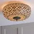 Mille Feux 2 Light Flush Ceiling Light - Bronze, Tiffany Glass