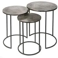 Millenium Aluminium Set of 3 Side Tables with Metal Frame
