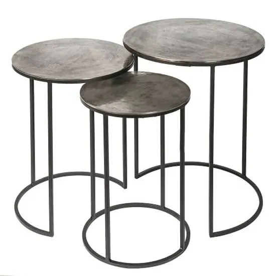 Millenium Aluminium Set of 3 Side Tables with Metal Frame