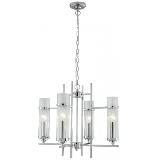 Milo 4-Light Ceiling Light - Polished Chrome, Glass image