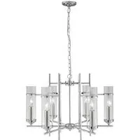 Milo 6 Light Ceiling Light with Glass Shades - Chrome